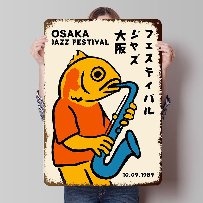 Retro Gaming Festival - Osaka Jazz Festival 1989 Metal Poster