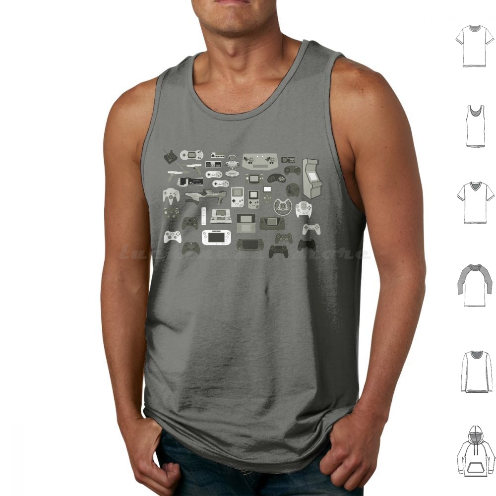 Retro Gaming Gamestop - Self Control Tank Tops Print Cotton