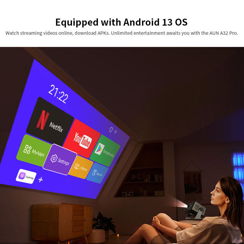 AUN A32 Pro Android 13 Project - Retro Gaming Projector recension och pris