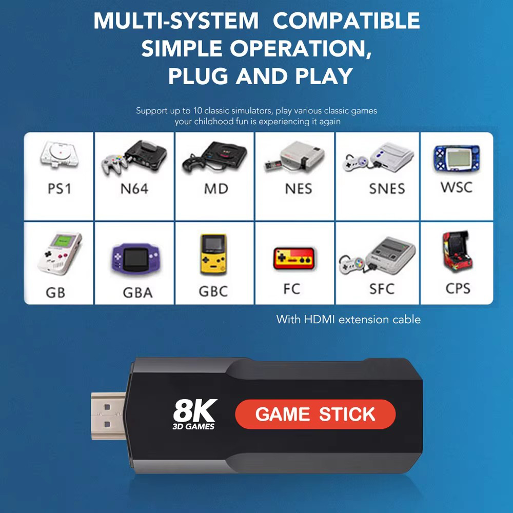 X2 Game Stick HD 4K 8K 3D Cons - Retro Gaming Raspberry Pi Zero recension och pris