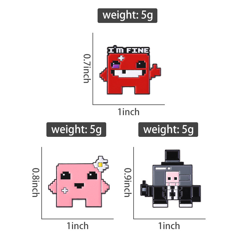 3pcs Pixel Art Enamel Pin Set  - Retro Gaming Kit recension och pris